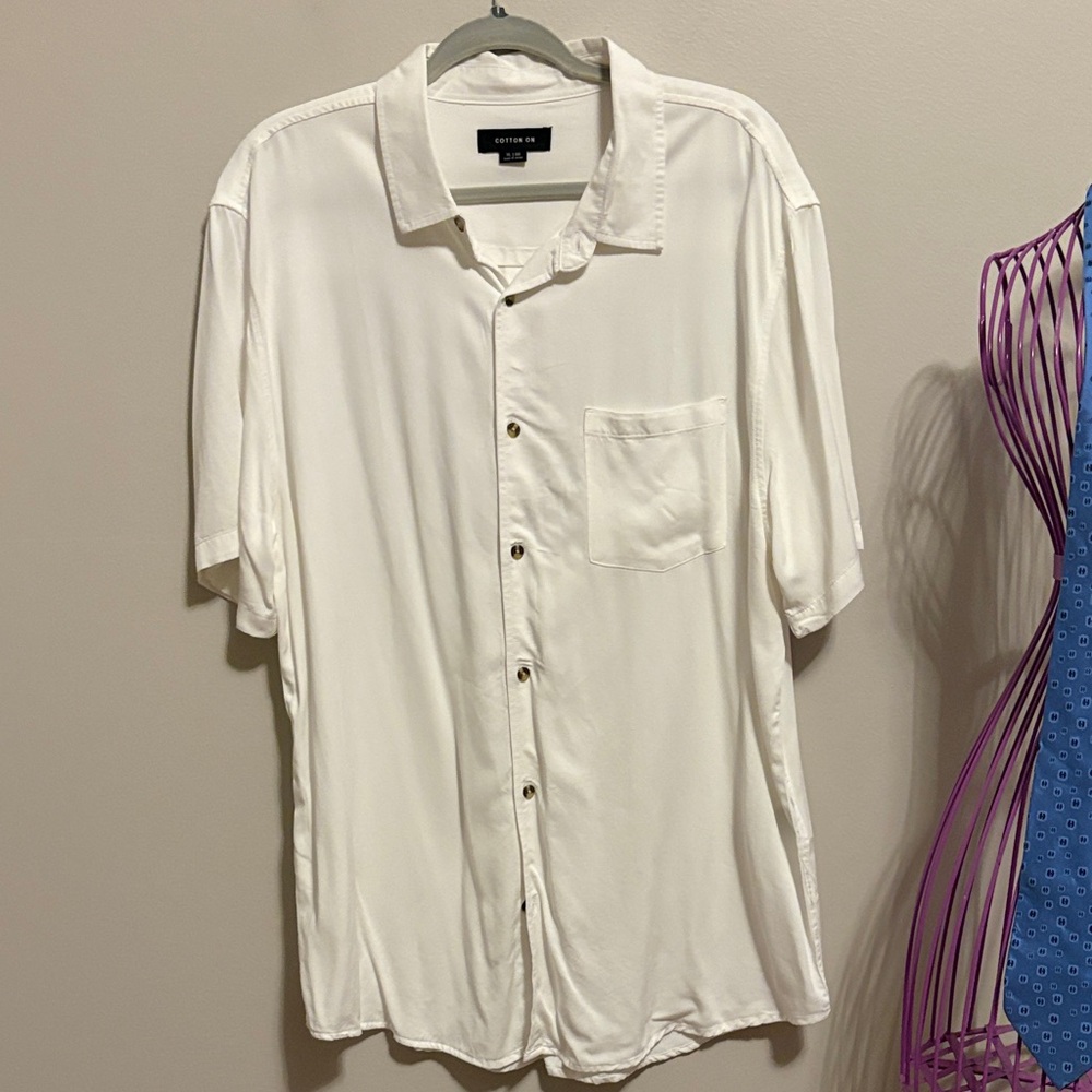 Cotton On White Casual Button Down Shirt